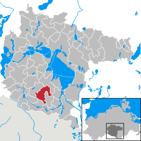 Poziția Bollewick pe harta districtului Müritz