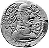 A coin of Khingila with the title Deva Shahi Khinghila ( "God-King Khingila"), 440-490 CE.[3]