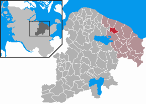 Poziția Tröndel pe harta districtului Plön