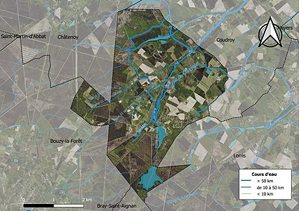 Carte orthophotographique de la commune en 2016.