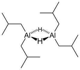 Structuurformule van di-isobutylaluminiumhydride (als dimeer)