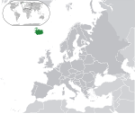 Map showing Iceland in Europe