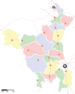 Map of हरियाणा with तोशाम marked