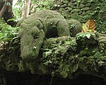 Statue of a Komodo dragon in the Ubud Monkey Forest