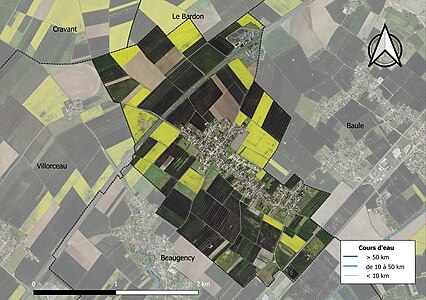 Carte orthophotographique de la commune en 2016.