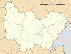 Mapa konturowa Burgundii-Franche-Comté, po prawej znajduje się punkt z opisem „Châteauvieux-les-Fossés”