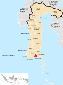 Location within South Sulawesi