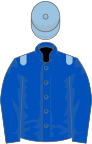 Royal blue, light blue epaulets and cap