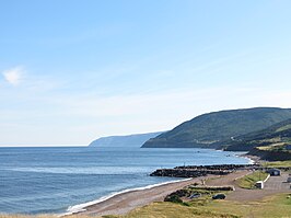 De Saint Lawrencebaai bij Pleasant Bay, Nova Scotia