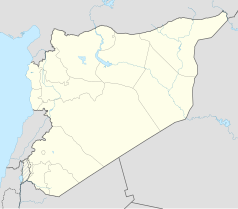 Mapa konturowa Syrii, po lewej nieco u góry znajduje się punkt z opisem „Al-Ankawi”