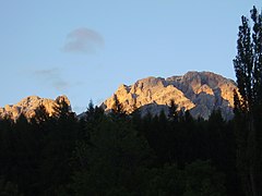 Coucher de soleil sur le Monte Cristallo, vu de Cortina d'Ampezzo.