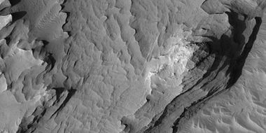 Close view of layers from previous image, as seen by HiRISE under HiWish program