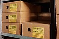 Caissas de carton utilizadas per archivar de documents