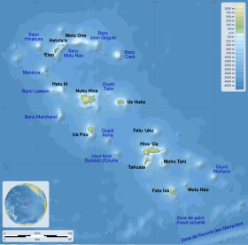 Carte des îles Marquises.