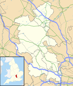 Mapa konturowa Buckinghamshire, blisko centrum na lewo u góry znajduje się punkt z opisem „Lenborough”