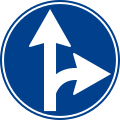 Proceed straight or turn right