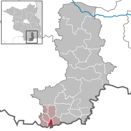 Läget för staden Ortrand i Landkreis Oberspreewald-Lausitz