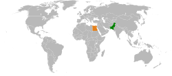 Map indicating locations of Pakistan and Egypt