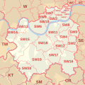 SW postcode area map