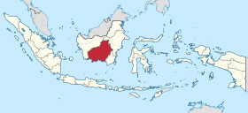 Péta Kalimantan Tengah ing Indonésia