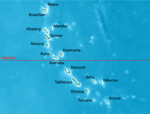 Localización do atol Tarawa