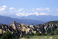 Blick zu den Pyrenäen, im Hintergrund der Canigou