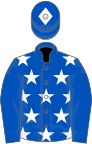 Blue, white stars on body, diamond on cap