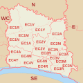 EC postcode area map