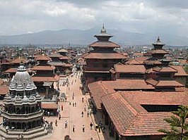 Skyline van Patan, met op de voorgrond het Durbar-plein.