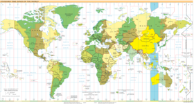 Carte du fuseau horaire.