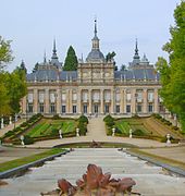 Fachada principal del Palacio Real de San Ildefonso.