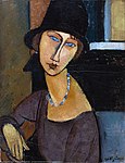 Jeanne Hébuterne med hatt och halsband (1917)