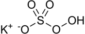 Structuurformule van kaliumperoxosulfaat