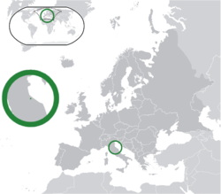 Location o San Marino in Europe