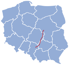 Mapa przebiegu linii kolejowej 4