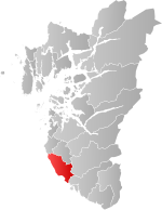 Mapa do condado de Rogaland com Hå em destaque.