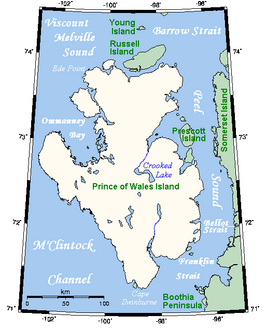 Kaart van Prins van Waleseiland