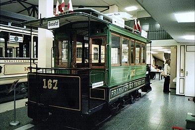 Pferdestraßenbahnwagen 167 der Frankfurter Trambahn-Gesellschaft (FTG) im Frankfurter Verkehrsmuseum