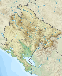 Location of the lake in Montenegro.