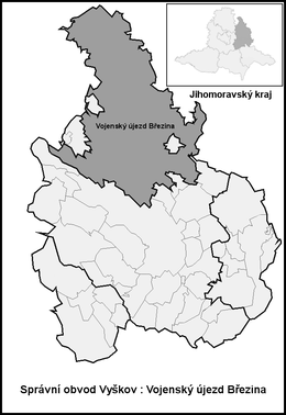 Vojenský újezd Březina - Localizazion