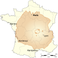 Confronto tra la superficie della Francia e quella dell'Olympus Mons