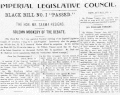 Headlines about the Rowlatt Bills (1919) from a nationalist newspaper in India. Although all non-official Indians on the Legislative Council voted against the Rowlatt Bills, the government was able to force their passage by using its majority.[36]