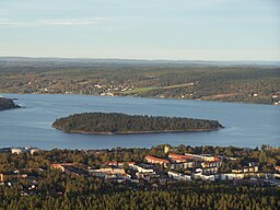 Utsikt över Tjuvholmen och Skönsmon från Södra Berget.