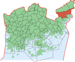 Position of Östersundom within Helsinki