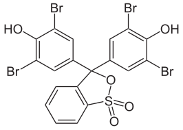 structuurformule van broomfenolblauw