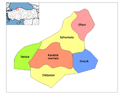 Location of Safranbolu within Turkey.