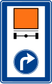 Turn right for vehicles carrying dangerous goods