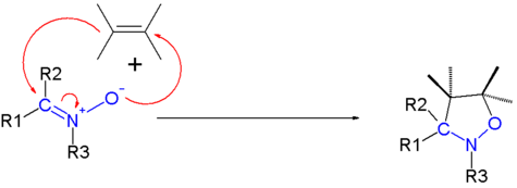 Dipolaire cycloadditie van een nitron tot isoxazolidine