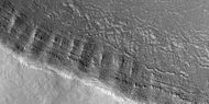 Close view of layers in crater, as seen by HiRISE under HiWish program