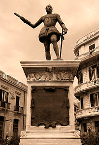 Statue en bronze de Don Juan d’Autriche (Messine, Piazza Lepanto).